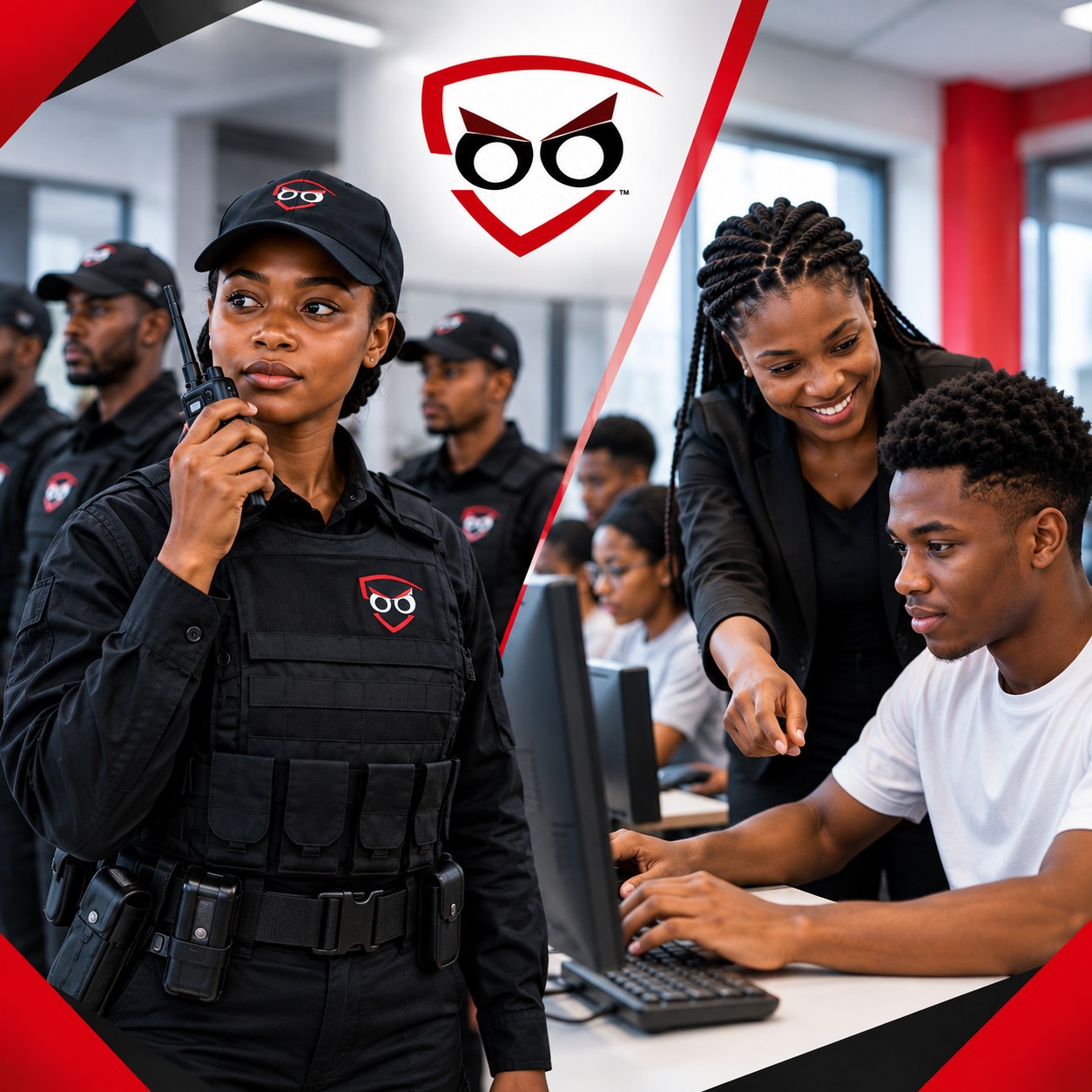 Wellbeloved Security officers and WellBeloved IT computer training students